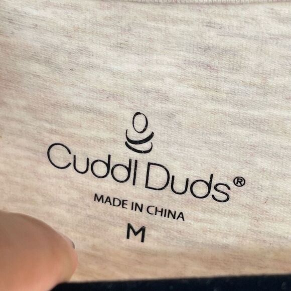 Cuddl Duds Women’s Creme Cotton Classic Elbow Sleeve Knit Top Medium - Picture 7 of 11